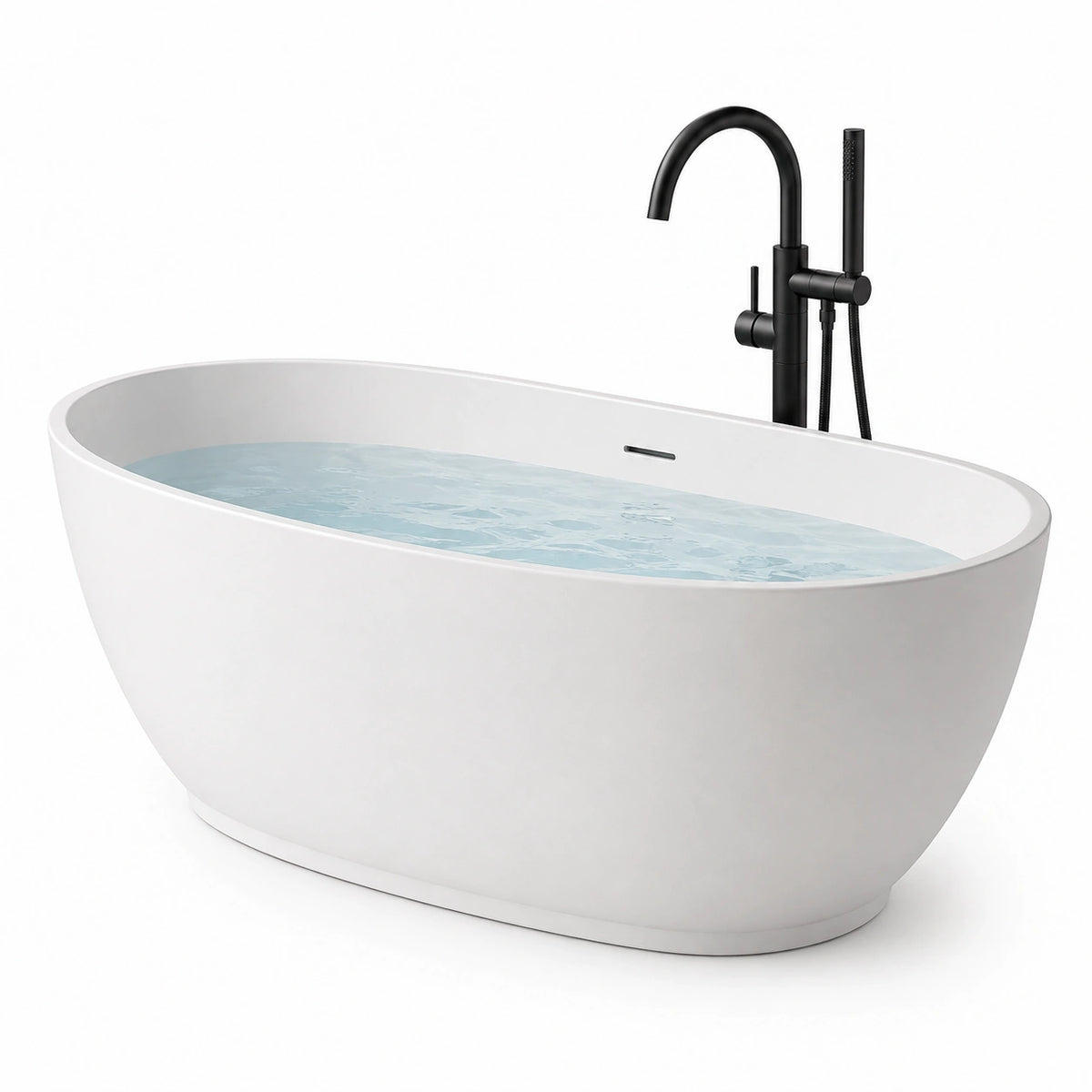Freistehende Badewanne 170 cm Weiß Acryl oval modern