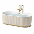 Freistehende Badewanne 170 x 75 x 58 cm aus Acryl in Weiß Gold - ovale Wanne im klassischen Stil