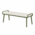 Gartenbank 120 x 40 x 45 cm aus Metall und Kunststoff in Grün Weiß mit Armlehnen