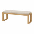 Sitzbank 140 x 40 x 45 cm Holz Beige gepolstert im modernen Stil