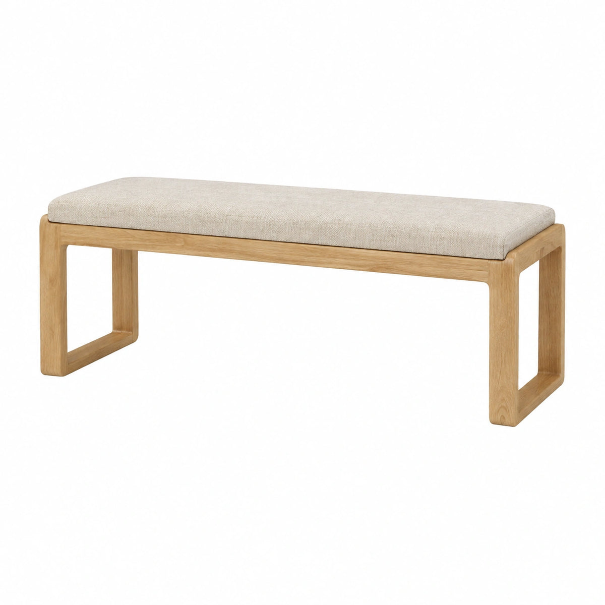 Sitzbank 140 x 40 x 45 cm Holz Beige gepolstert im modernen Stil
