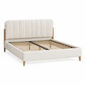 Polsterbett 160 x 200 cm Creme Stoff Holz Lattenrost modernes Design