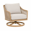 Drehbarer Armlehnstuhl 84 x 82 x 88 cm Holz Beige mit Seilgeflecht