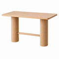 Esstisch 140 x 70 x 75 cm Holz Natur - rechteckig mit geriffelten Beinen