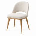 Esszimmerstuhl 55 x 60 x 82 cm in Creme mit Holzgestell und gepolsterter Sitzfläche