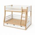 Etagenbett 208 x 98 x 170 cm Holz Weiß Natur mit Leiter und Schubladen